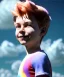 Placeholder: Ultra realistic clouds sky scene, medium shot view, portrait, sweet Peter Pan Childs, free jumping flying, trinkets, monster hair, jelly beans, inflatable helmet, smile, happy, Wes Anderson style, inflatable color clothing, extreme, wind, clouds sea, 20,000 feet altitude, stratosphere, soft color, highly detailed, unreal engine 5, ray tracing, RTX, lumen lighting, ultra detail, volumetric lighting, 3d, finely drawn, high definition, high resolution.