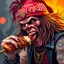 Placeholder: make an album cover of Eddie from the Iron Maiden hardrock band, he is eating a big kebab