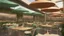 Placeholder: there is a picture of a restaurant with tables and umbrellas, solarpunk cantine, conceptual rendering, architectural rendering, photographic render, architectural render, artist impression, architecture render, artist's impression, artists impression, green terrace, photo render, artistic render, by Richard Carline, architectural visualisation, drawn with photoshop, post processed denoised, digital rendering
