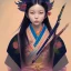 Placeholder: storybook illustration of cute little tengu yokai girl, raven-black hair, wearing a kimono, digital painting, pastel, illustration, procreate, epic, fantastic, featured on cgsociety.Art by Greg Rutkowski, Alphonse Mucha, Artgerm ,