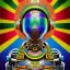 Placeholder: robot portrait in Kente, cinematic, ghana flag, african pattern symbols, engraved, 8k quality