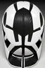 Placeholder: A black and white logo of magneto helmet