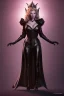 Placeholder: Kim Basinger as evil queen in black leather, busty, cleavage, curvy, angry, happy, stern look. character design by cory loftis, fenghua zhong, ryohei hase, ismail inceoglu and ruan jia. unreal engine 5, artistic lighting, highly detailed, photorealistic, fantasy