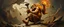 Placeholder: master oil painting by Rembrandt, good afternoon clay golem in the middle of twister whirlwind, in the style of disney