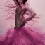 Placeholder: dress made out of feathers, sequins and tulle, stunning colors, chiaroscuro, fashion photography, vogue, dramatic, beautiful lighting, delicate composition, aesthetic, ballerina, ballgown