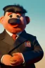 Placeholder: Waist up muppet Portrait, Kim Jong-un as muppet doll, black suit, photo studio, red background, unreal engine 5, concept art, art station, god lights, ray tracing, RTX, lumen lighting, ultra detail, volumetric lighting, 3d.