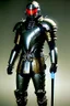 Placeholder: Cybernetic samurai wearing biomechanical armor, photorealistic