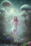 Placeholder: lac turquoise, ciel étoilé brillante, femme féerique, belle douce subtile, parfumée, voile d'étoile, petit rocher avec mousse, magic hobbit house,great flower fleurs pink and white, champignon magique, elfe très beau, etoile filante, cristaux, vray, cgi