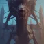 Placeholder: Kaiju, female monster, humanoid bodybuilder, curvy giant, horrorpunk, city, digital illustration, fantasy, architecture, sharp focus, concept art, octane render, scary, 8 k