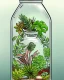 Placeholder: a glass jar terrarium filled with plants, highly detailed, digital art, sharp focus, trending on art station, illustration