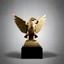 Placeholder: Realistic Egyptian eagle statue, front view, transparent background, clear silhouette, fantasy style