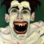 Placeholder: Vampire,big canine teeth, by egon Schiele