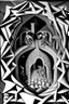 Placeholder: saints and sinners; Optical art; M.C. Escher