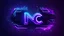 Placeholder: A cyberpunk logo. Letters LNC. Purple and blue neon. Glowing dust particles.