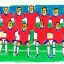 Placeholder: Drawing of swiss football team in the style of Matisse