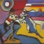 Placeholder: old dog smoking a pipe on beach by kandinsky