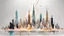 Placeholder: minimalism New York city 3D skyline, deep rich white and pastel colors with a little gold sparks and lava, magic lighting, fantasy abstract fashion beautiful, Surreal Enigma, creative, surrealism,imaginative,paint splatter, ripped canvas,dreaming mind, inspiration motivation, bauhaus minimalism