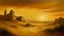 Placeholder: In the style of Renaissance oil painting, a serene desert landscape with ancient ruins and a golden sunset in the background. The sand is depicted as smooth and untouched, giving off a sense of tranquility.