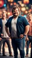 Placeholder: jack black with the guys from jack ass movie poster ,bokeh like f/0.8, tilt-shift lens 8k, high detail, smooth render, down-light, unreal engine, prize winning