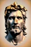 Placeholder: Ultra Realistic image, Roman sculpture, white marble material, Lionel Messi, gold Laurel leaves wreath, renaissance ornaments, one gold star in heart, sun ornament, sun rays background, chisel style, waist up portrait, emperor style, epic, celestial, cinematic lighting, God light, god rays, 4k resolution, smooth details, ornate details, soft lighting, unreal engine 5, art station, substance 3d.