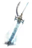 Placeholder: a large two-handed greatsword, surrounded by faint bluish magical energy