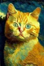 Placeholder: Portrait of a cat by van gogh