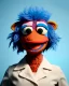 Placeholder: hybrid character, waitress sexy woman with monster muppet mask that covers her entire head, retro style, Sesame Street style, smooth, unreal engine 5, god lights, ray tracing, RTX, lumen lighting, ultra detail, volumetric lighting, 3d.