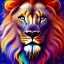 Placeholder: Lion portrait, bright colors, splash paint, centered, detail, 8k resolution, octane render