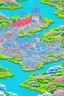 Placeholder: castle, fantasy land, unicorn, Beautiful , deesse, flower border, flowers, happy cosmic, bright colors,, very blue, pink, gold, jewels, realistic, photo real, clear smiling background, beautiful highly detailed, high contrast, high definition, unreal engine 5, extremely sharp detail, light effect, sunny light background