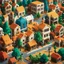 Placeholder: Pixel art of little town made of lego bricks, soft color. Hyper detailed, brick on brick.