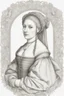 Placeholder: portrait of a renaissance woman on a white background