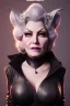 Placeholder: Mae West as evil queen in black leather, leather, busty, cleavage, angry, stern look. character design by cory loftis, fenghua zhong, ryohei hase, ismail inceoglu and ruan jia. unreal engine 5, artistic lighting, highly detailed, photorealistic, fantasy