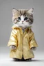 Placeholder: baby cat in raincoat. Chibi, Photograph, Canon DSLR, Tilt - shift, white background, high definition, Complete and coordinated composition, 8k