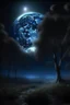 Placeholder: When the night embraces the moon and the moon illuminates the sky the cover of a song Photorealistic