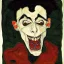 Placeholder: Vampire,big canine teeth, by egon Schiele