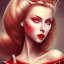 Placeholder: a full portrait of beautiful queen, has pale blonde hair and green eyes, red lips, wearing red dress