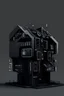 Placeholder: design a black house that is made of computer parts and computer code/