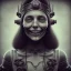 Placeholder: a cute smiling girl looking like a pirate with a tattoo in her face, michelangelo style, steam punk, scary, horror, realistic, made in octane, cinematic, ultra-realistic, extremely detailed octane rendering, 8K, VRAY Super Real ar 2:3, dof photorealistic futuristic 50mm lens hard lighting dark gray tintype photograph, realistic lighting, sephia colors