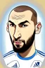 Placeholder: Karim Benzema French football player . cartoon 2d