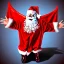 Placeholder: wings, freaky Santa with wings, laughing, flying, satan wings