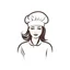 Placeholder: chef logo veiled woman, White background