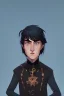 Placeholder: black hair freckles blue eyes young wizard beardsley