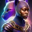 Placeholder: sango fantasy, fantasy magic, intricate, sharp focus, illustration, highly detailed, digital painting, concept art, matte, artgerm and paul lewin and kehinde wiley, masterpiece Asian black panther Papu New Guina pyramid purple space lady space blood moon galaxy