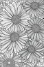 Placeholder: Outline art for coloring page, STEMMED DAISIES WITH A GROOVY BACKGROUND, coloring page, white background, Sketch style, only use outline, clean line art, white background, no shadows, no shading, no color, clear