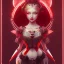 Placeholder: bee goddess, cute cyborg, red, black, star background