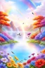 Placeholder: very beautiful bird, garden flowers , rainbows