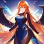 Placeholder: girl, masterpiece, best quality, volumetric lighting, detailed outfit, perfect eyes, orange hair, blue eyes, long hair, wings,