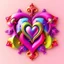 Placeholder: beautiful mockap graphic sifi ,colorful ,artistic, math,nice 3d fractal recursive art with love heart symbole