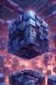 Placeholder: A 3D cube of the world of Cybertron with a complex electronic background in the Metaverse