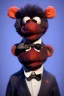 Placeholder: Waist up muppet Portrait, Xi Jinping as muppet doll, Black suit, red tie, photo studio, blue background, unreal engine 5, concept art, art station, god lights, ray tracing, RTX, lumen lighting, ultra detail, volumetric lighting, 3d.